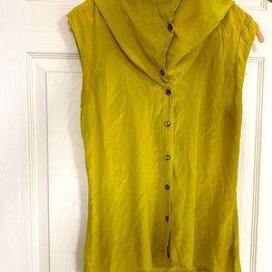 FEI From Anthropologie Mustard seed Silk Blouse Sz 4
